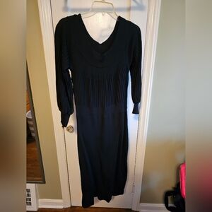 New York & Company Elegant Black Long Sleeve Dress